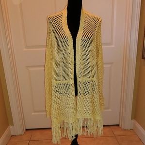 Sunshine Yellow Crochet Jacket